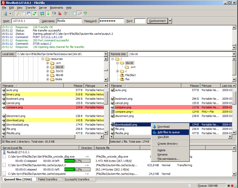 FileZilla - file sharing software