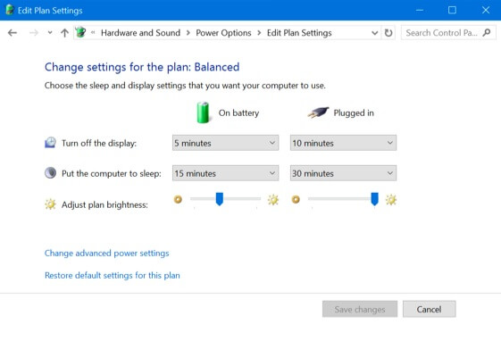 How do you set balanced power option as default