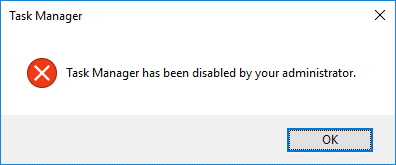 task manager disabled by windows admin 10