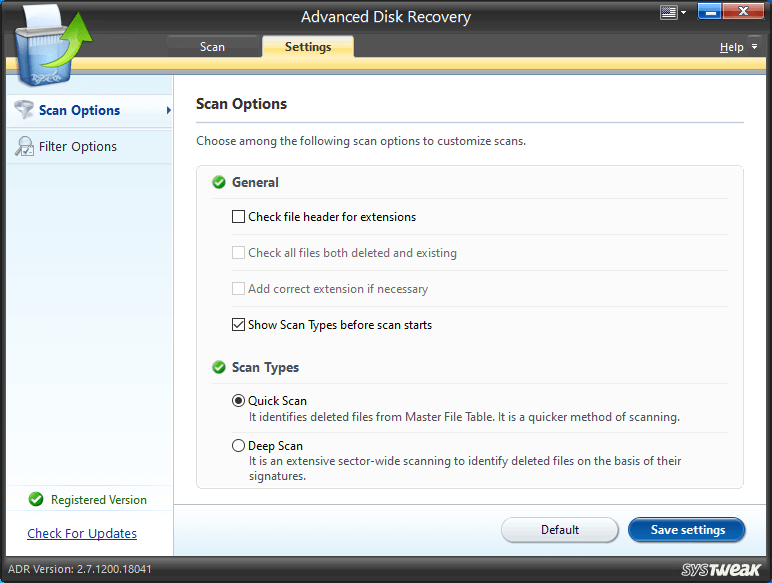 Advanced Disk Recovery - Scan