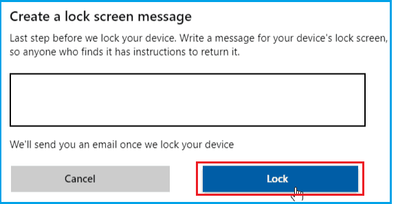 Create lock screen message Remotely lock windows 10 pc