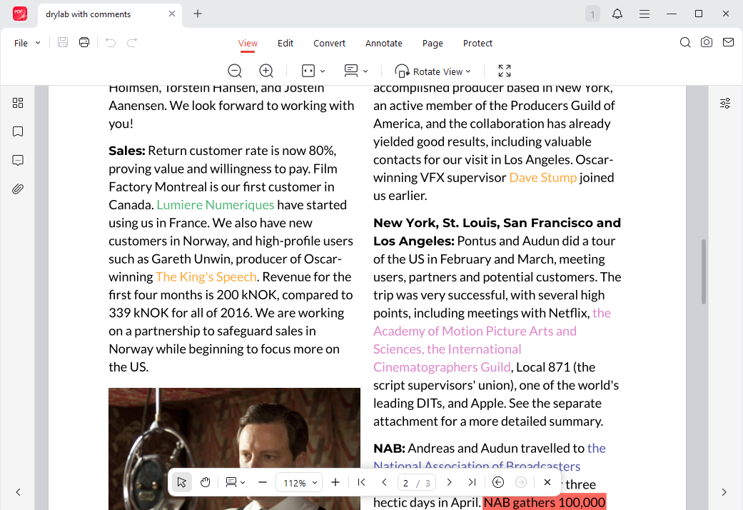 The View interface of JOPDF