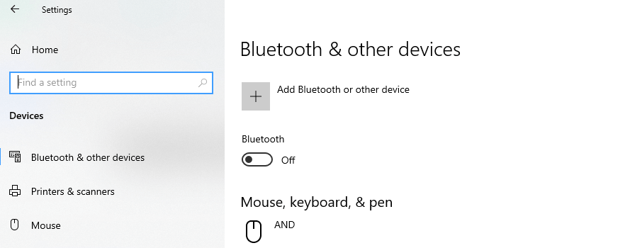 Bluetooth & other devices