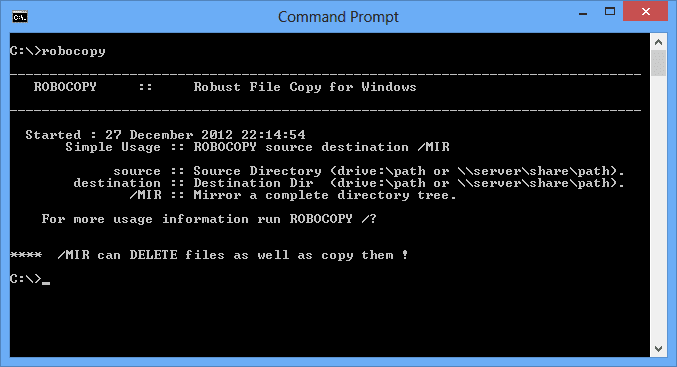 RoboCopy - File Copy Utility