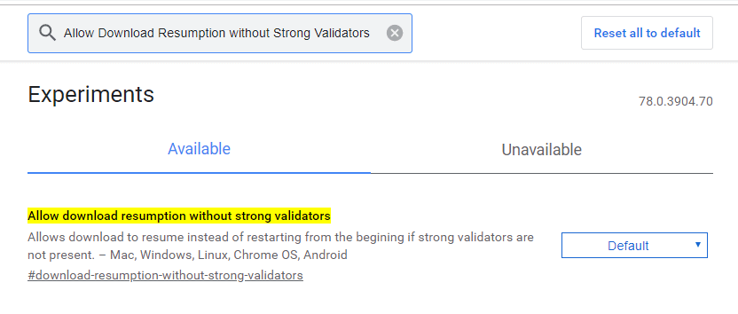 Allow Download Resumption without Strong Validators