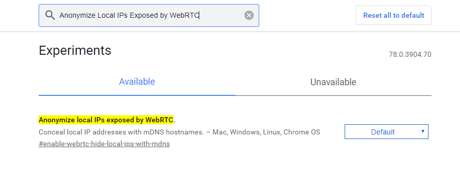 Anonymize Local IPs Exposed by WebRTC