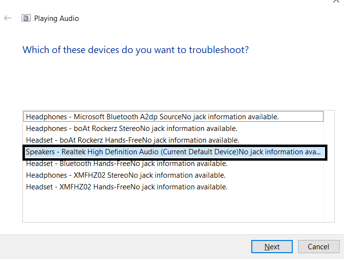 troubleshoot audio
