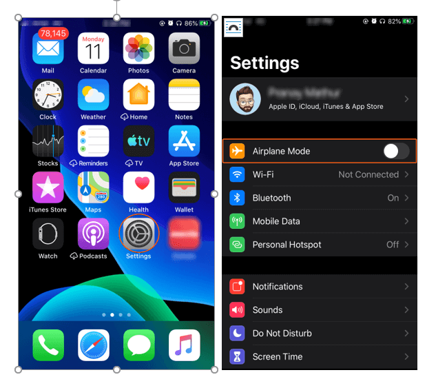 Airplane Mode Should Be Turned Off
