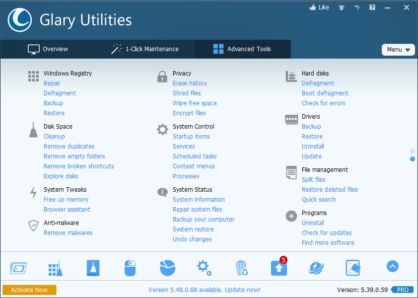 Glary Utilities Pro 5 - Tuneup Utilities