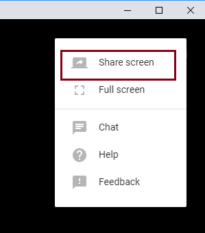 Google Hangout screen sharing