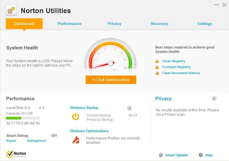 Norton Tuneup Utilities