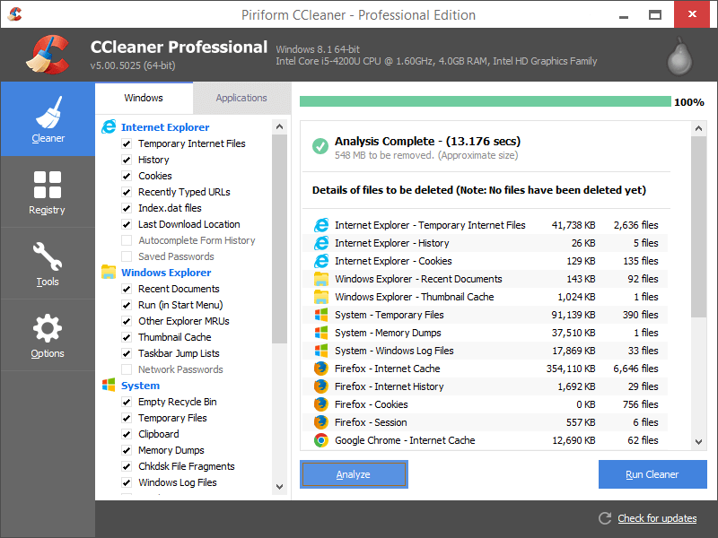 Piriform CCleaner Tuneup Utilities
