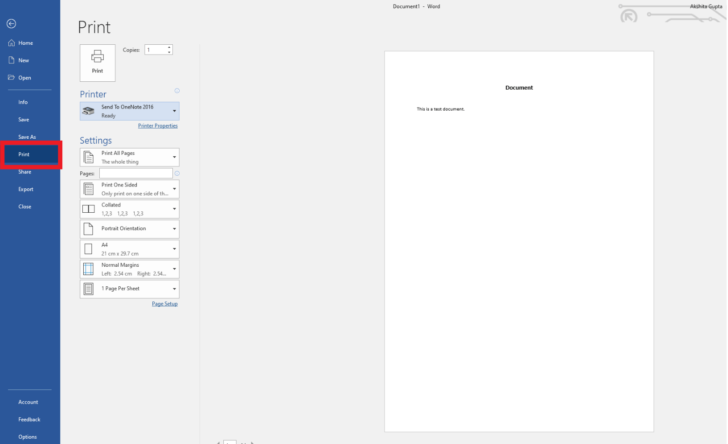 Print Option