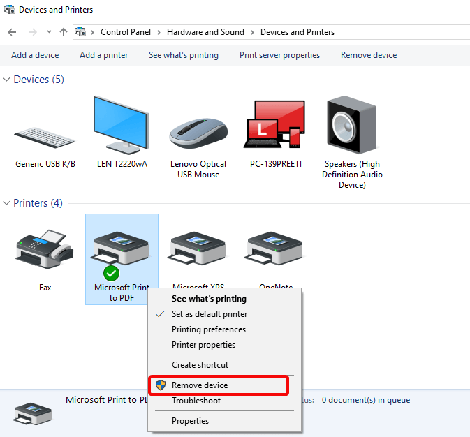 Remove Printer