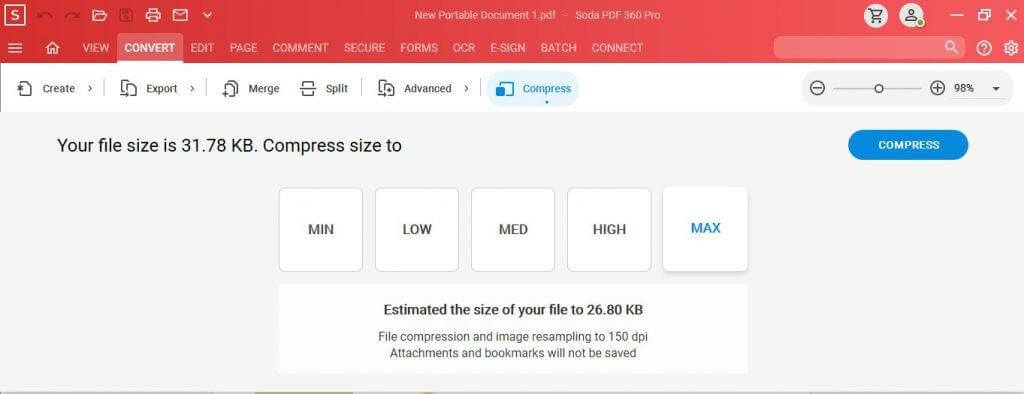 Soda PDF - Reduce PDF size