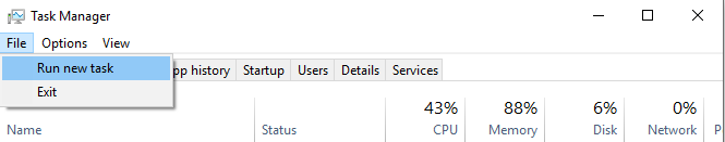 Task manager run task