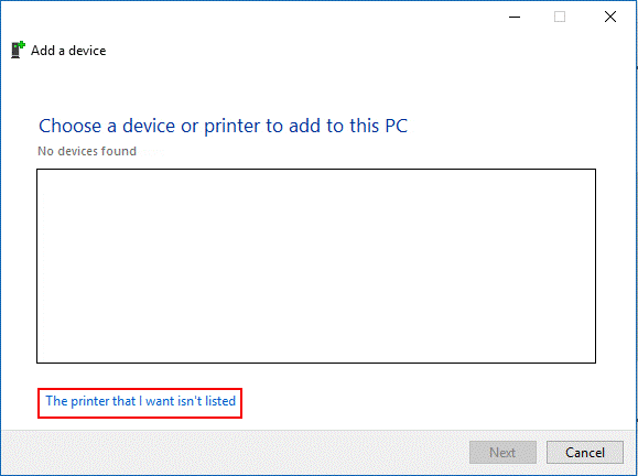 The printer that I want isn’t listed