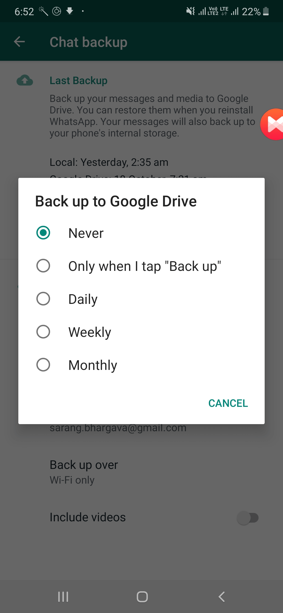 Use Chat Backup As Less As Possible - Secure whatsApp chat