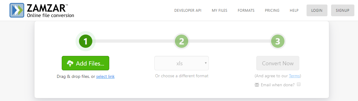 ZamZar_PDf to Excel convertor