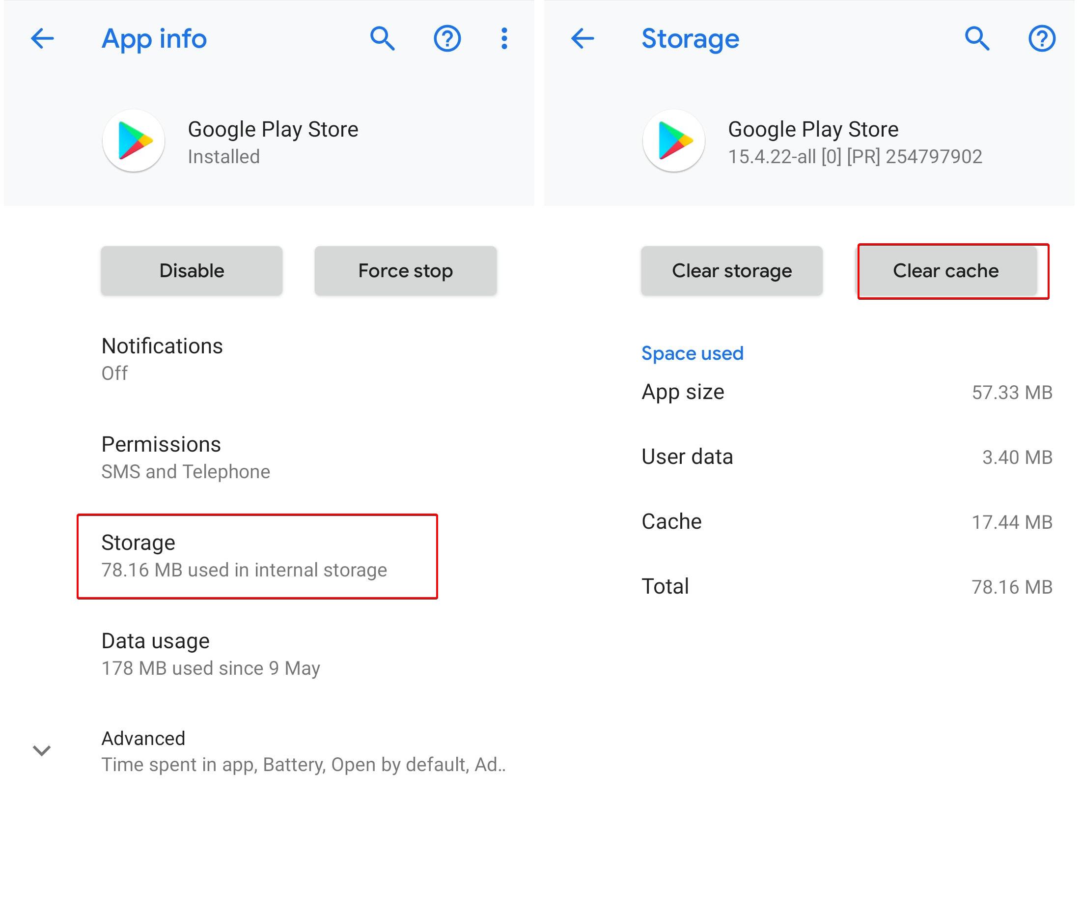 google play store clea data