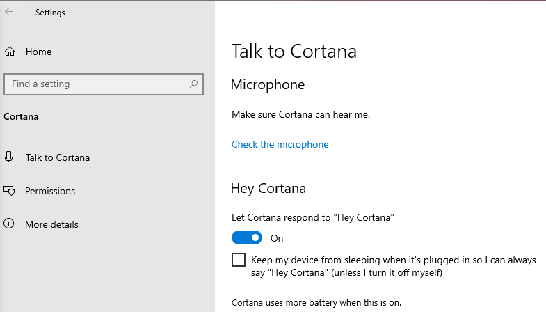 talk to cortana
