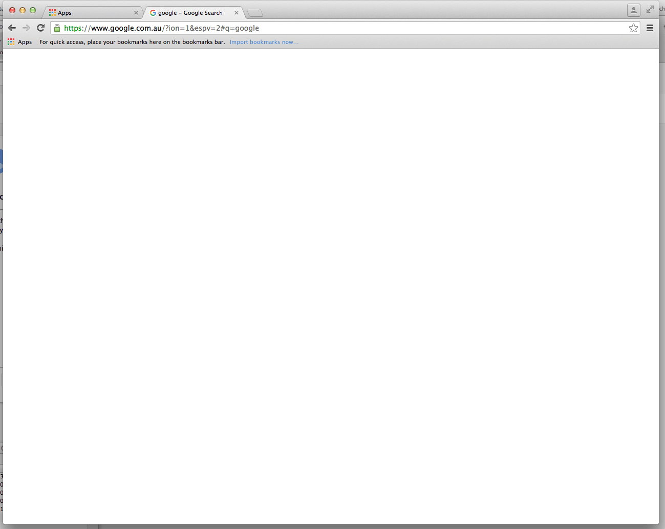 white screen - chrome bug