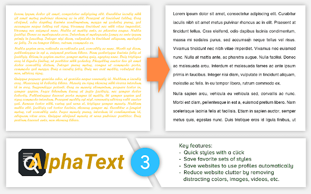Alpha Text Google Chrome Extension