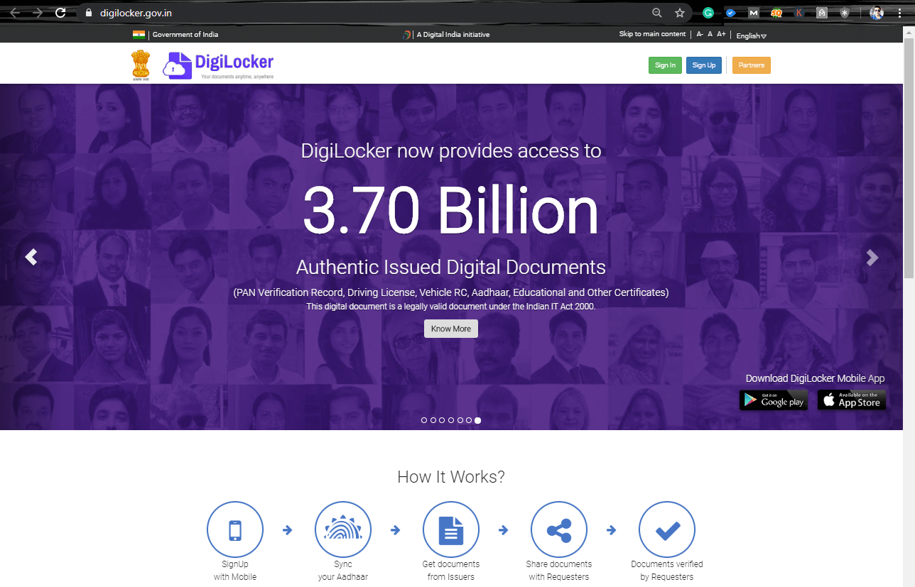 Digilocker Sign Up Process