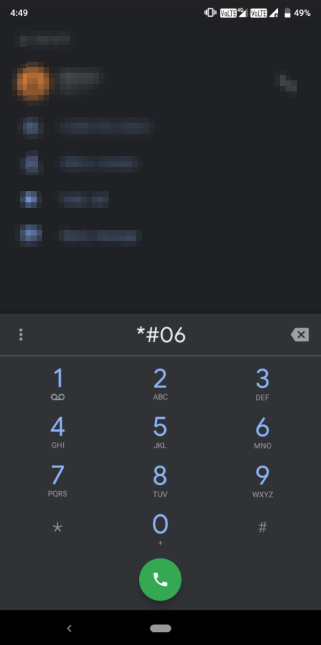 Display IMEI number Secret Code