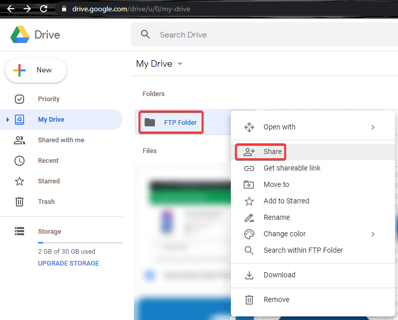 File Sharing using Google Drive Shared Folder