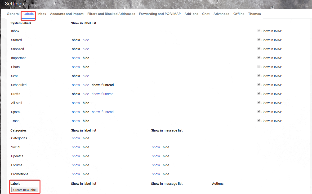 Gmail Labels