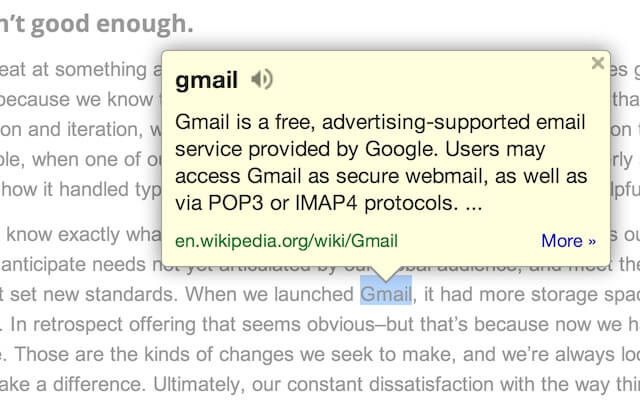 Google Dictionary Extension