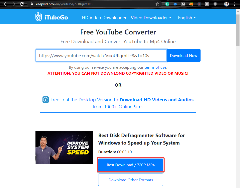 KeepVid Video Downloader - download now button