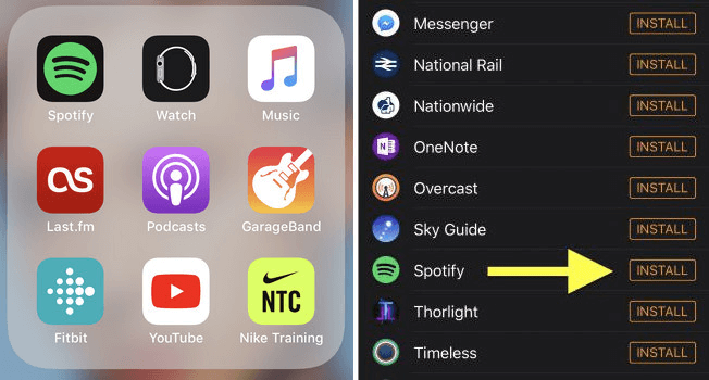 Steps to get Apple Watch Spotify App
