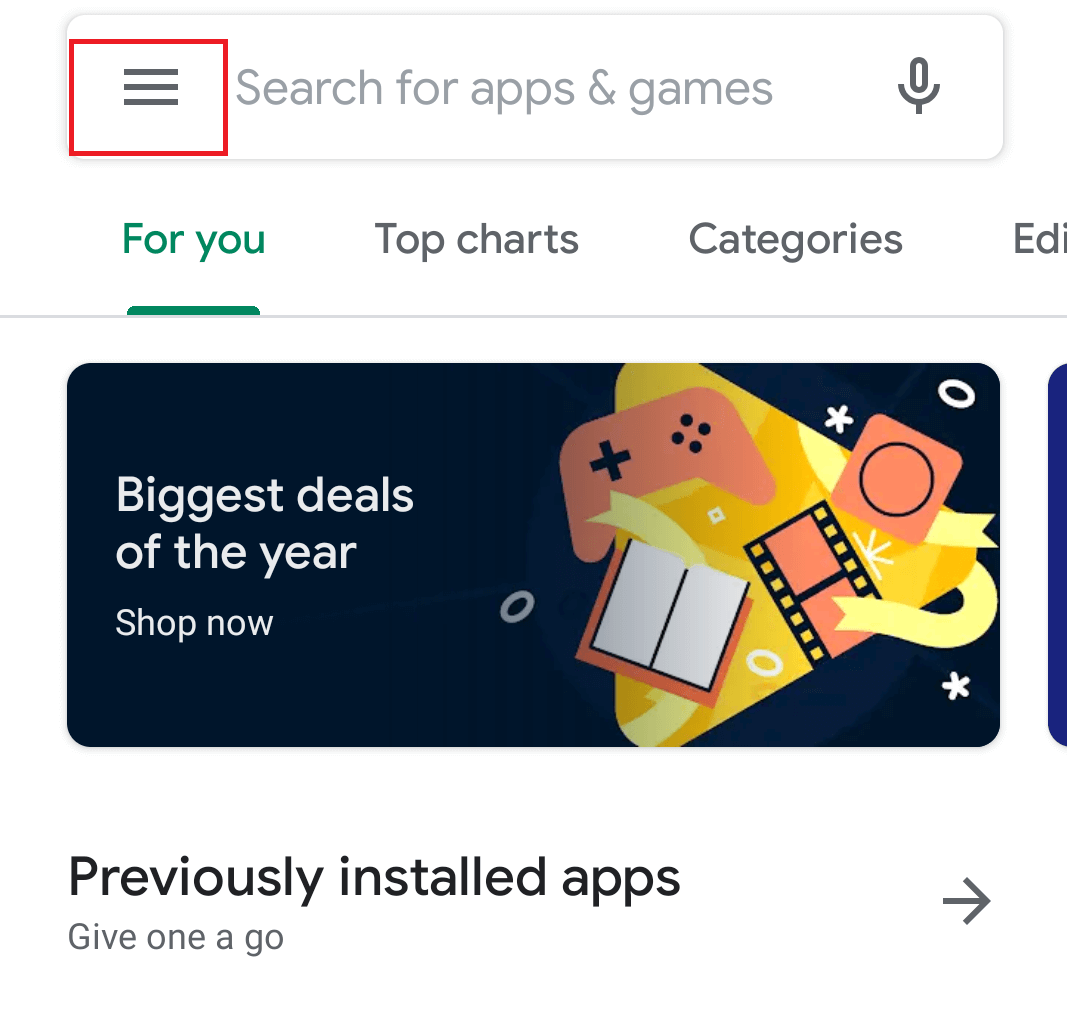 Tap on the Menu icon