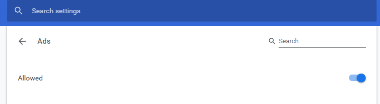 Toggle on the Setting to Allowed