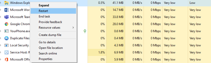 windows 10 personalized settings not responding