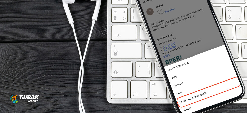 block email on iPhone cover