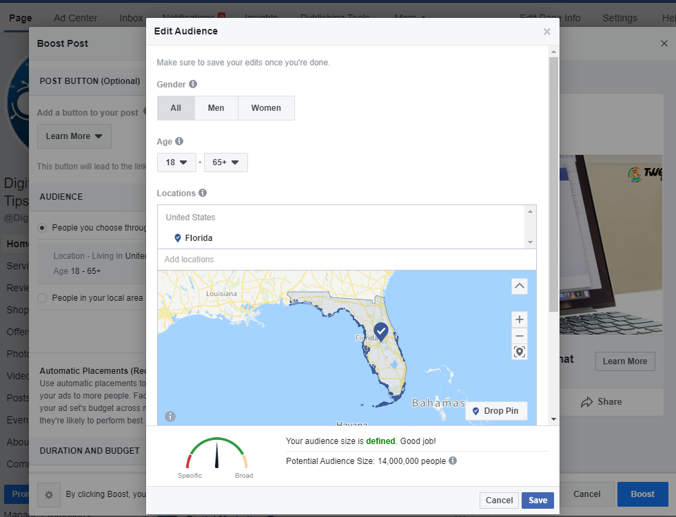 boost a facebook post
