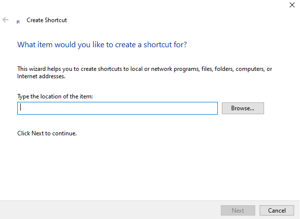 create shortcut - windows startup folder