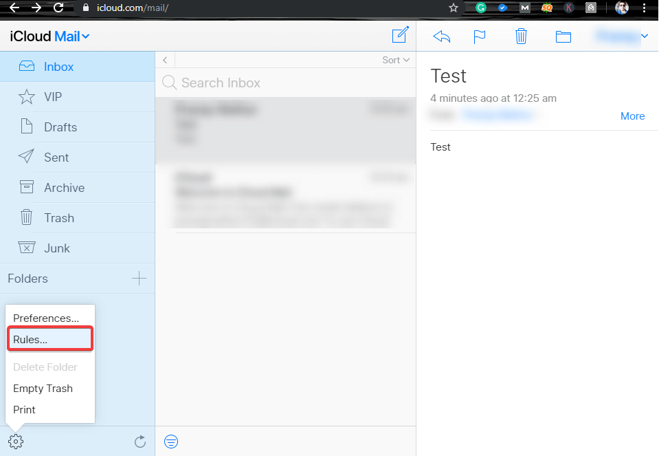 icloud email rules