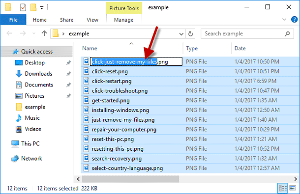 rename multiple files windows 10