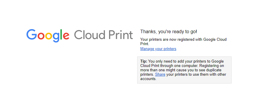 google cloud print