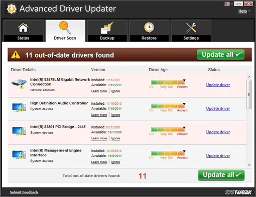 Advanced Driver Updater second