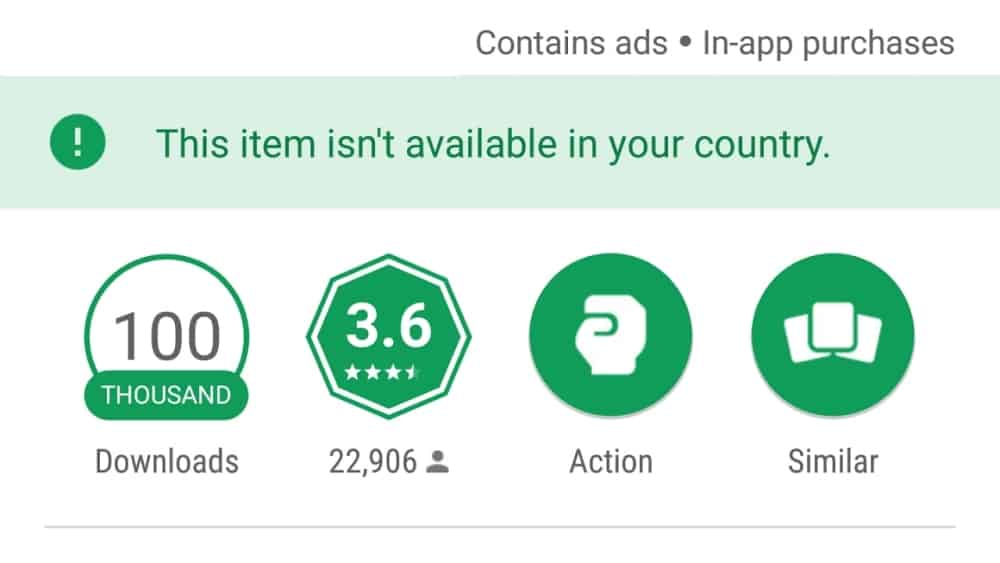 App Not Available in Your Country