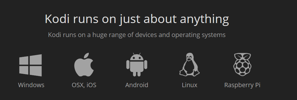 Choose your platform to run kodi