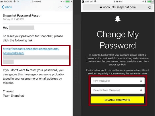 Click on the link to change Password