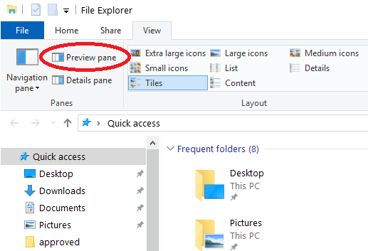 Disable Preview Pane