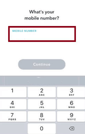 Enter Your Mobile Number On SnapChat