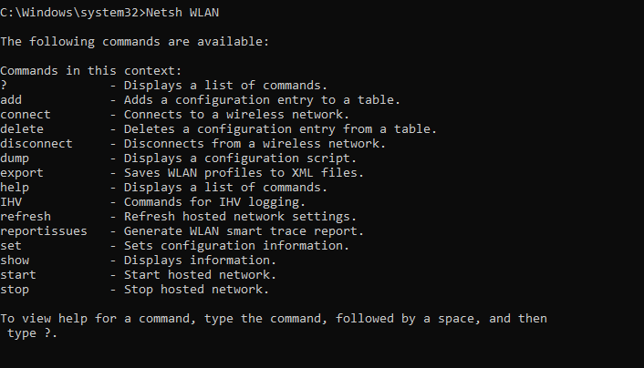 Netsh WLAN